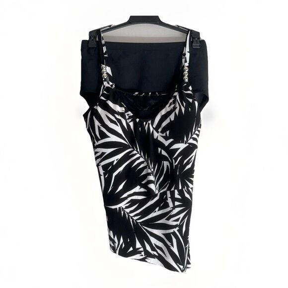 Magicsuit By Miraclesuit Elsa Tankini Top & Bottom Swimsuit Black V Neck Size 10 - Picture 5 of 16